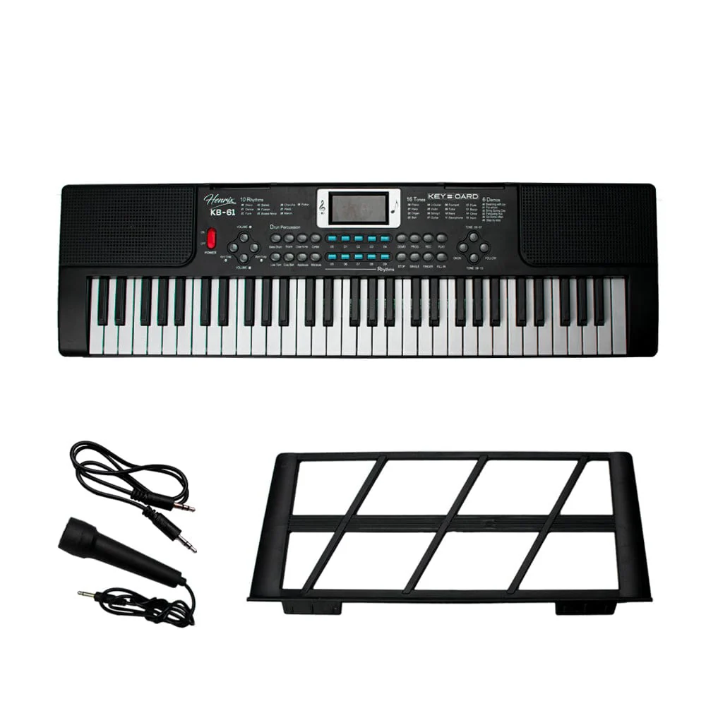 Henrix KB-61 Portable 61 Mini Key Keyboard with Microphone - Image 10