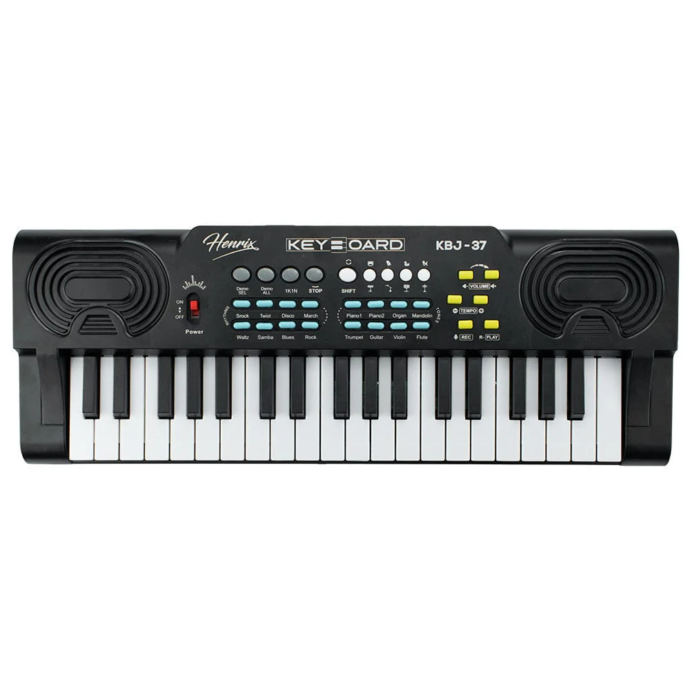 Henrix KBJ-37 37 Key Junior Keyboard with Microphone - Open Box - Image 2