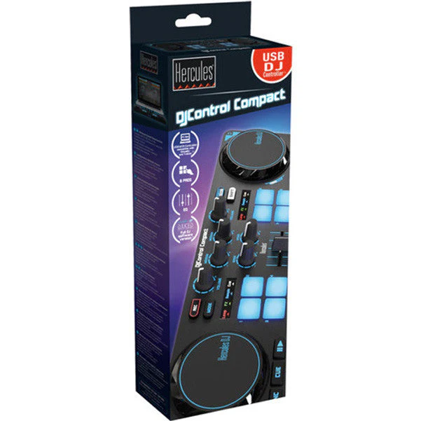 Hercules DJ Control Compact DJ Software Controller with Ant Audio H86 Bluetooth Headset - Image 5