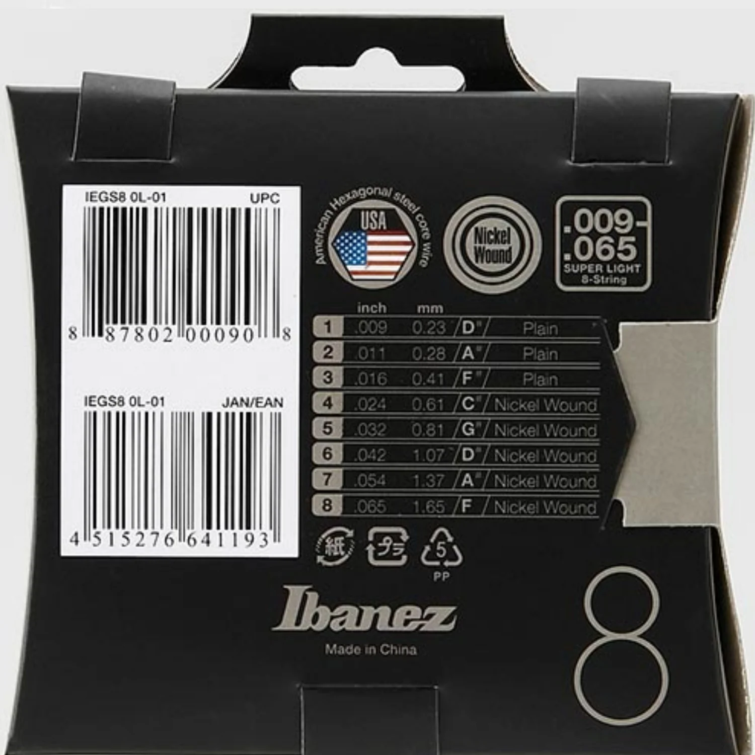 Ibanez IEGS8 Electric Guitar 8-String Set - 9-65 - Image 3