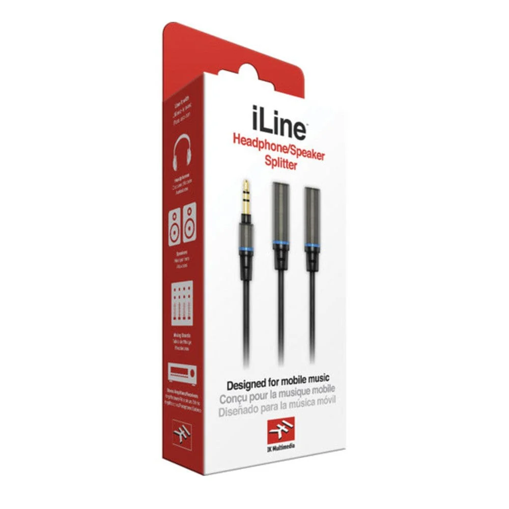 IK Multimedia 11.8 Inch Headphone Splitter 1/8 Inch Stereo Male to 2x 1/8 Inch Stereo Female Cable