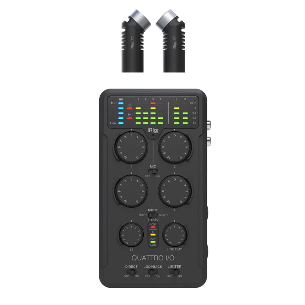 IK Multimedia iRig Pro Quattro I/O Deluxe Bundle 4-Input Professional Field Recording Interface - Image 2