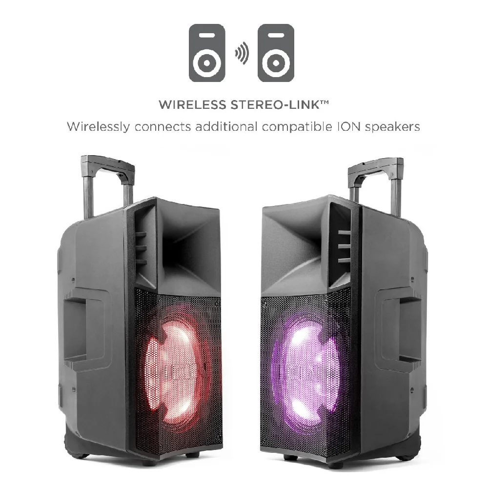 ION Audio Power Glow 300 Battery Powered Bluetooth Speaker System with Light - Image 4