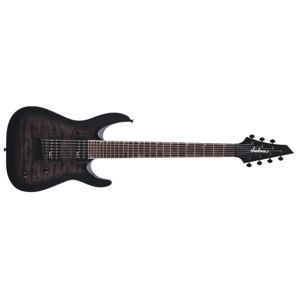 Jackson JS Series JS22Q-7 Dinky Arch Top 7 String Electric Guitar - Transparent Black Burst - Image 2