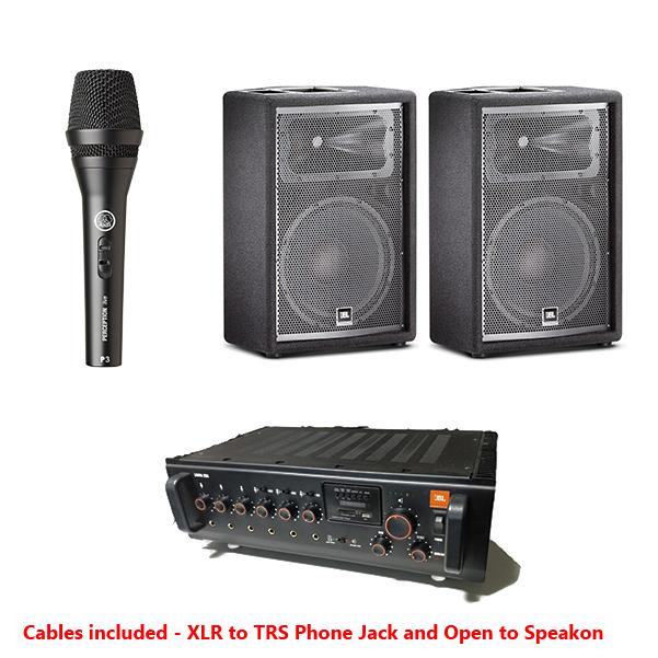 JBL EPS-1 Passive Speakers, Amplifier & Microphone Package