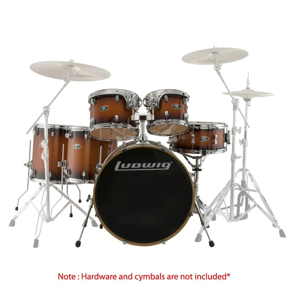 Ludwig Evolution Maple Series 6-Piece Shell Pack Drum Kit - Mahogany Burst