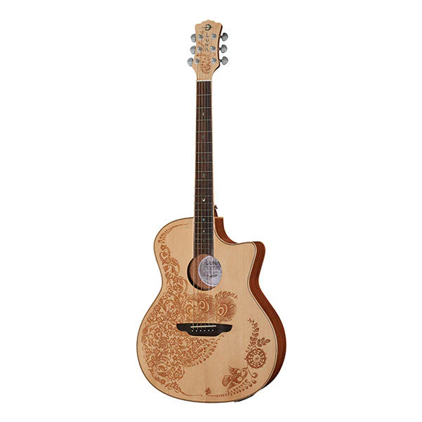 Luna Guitars Henna Oasis Cutaway Electro Acoustic Guitar - Satin Natural