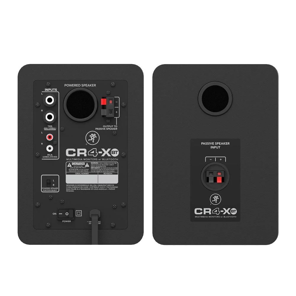 Mackie CR4 XBT Class D Studio Multimedia Monitors with Bluetooth, Isolation Foam Pads, Cables & Ebook - Pair - Image 5
