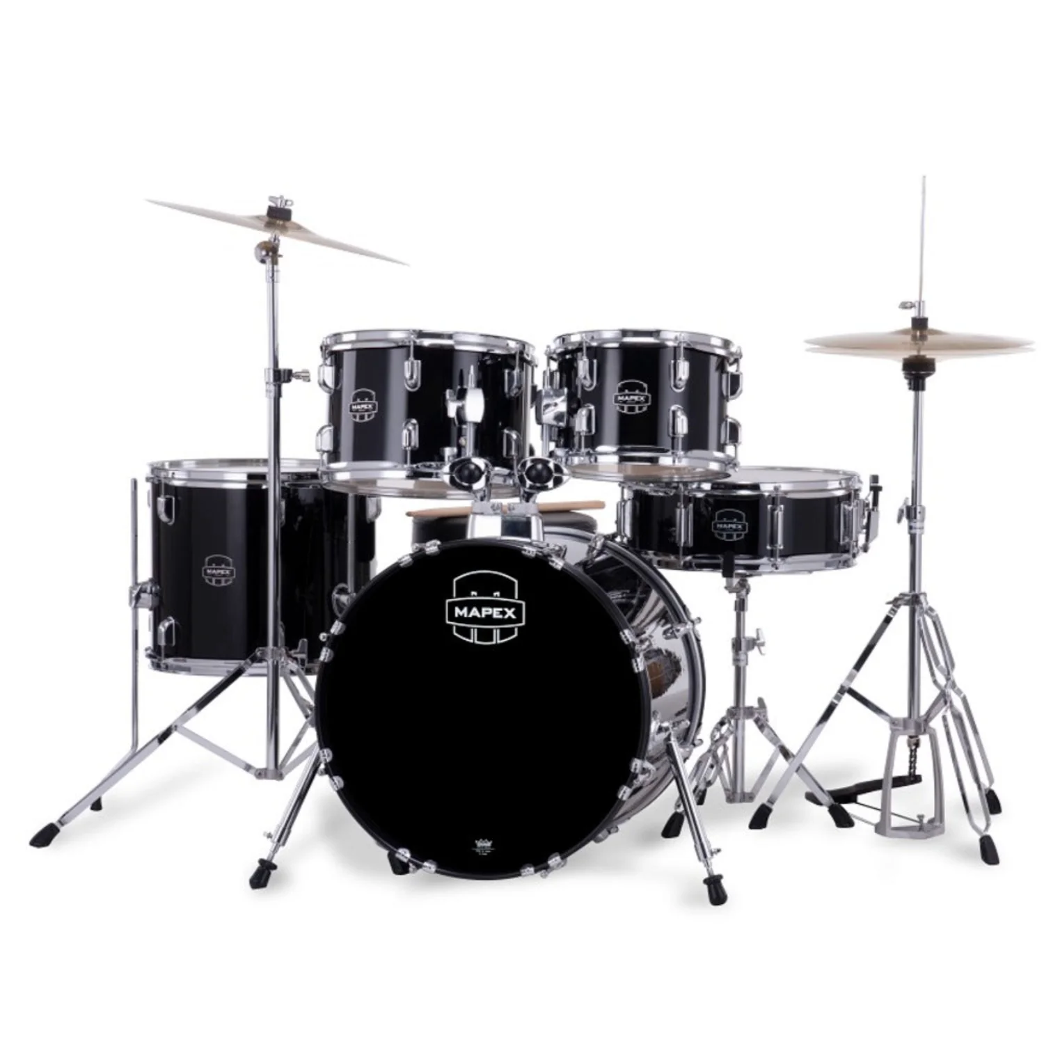 Mapex CM5844FTC Jazz Jr Comet 5 Piece Acoustic Drum Set with Hardware Throne & Cymbals - Image 2