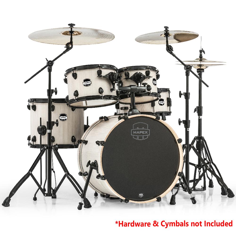 Mapex Mars Series 5 pcs Jazz Shell Pack with Black Fittings Drum Set - Bonewood