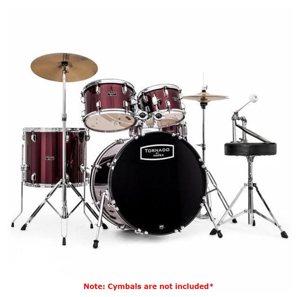 Mapex Tornado 5-Piece Drum Kit With Hardware - Wine Red - Image 2