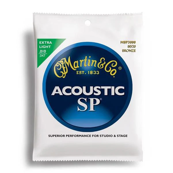 Martin MSP-3000 SP 80/20 Bronze Extra Light Acoustic Strings - 0.10-0.47