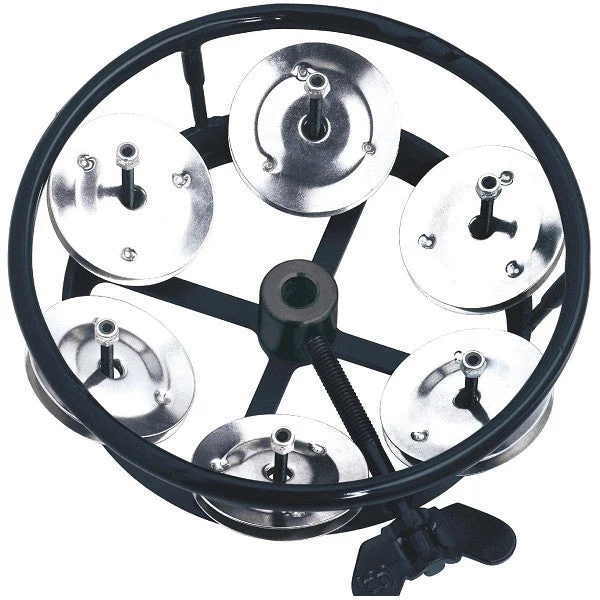 Meinl Percussion THH1BK Professional HiHat Tambourine Single Row Steel