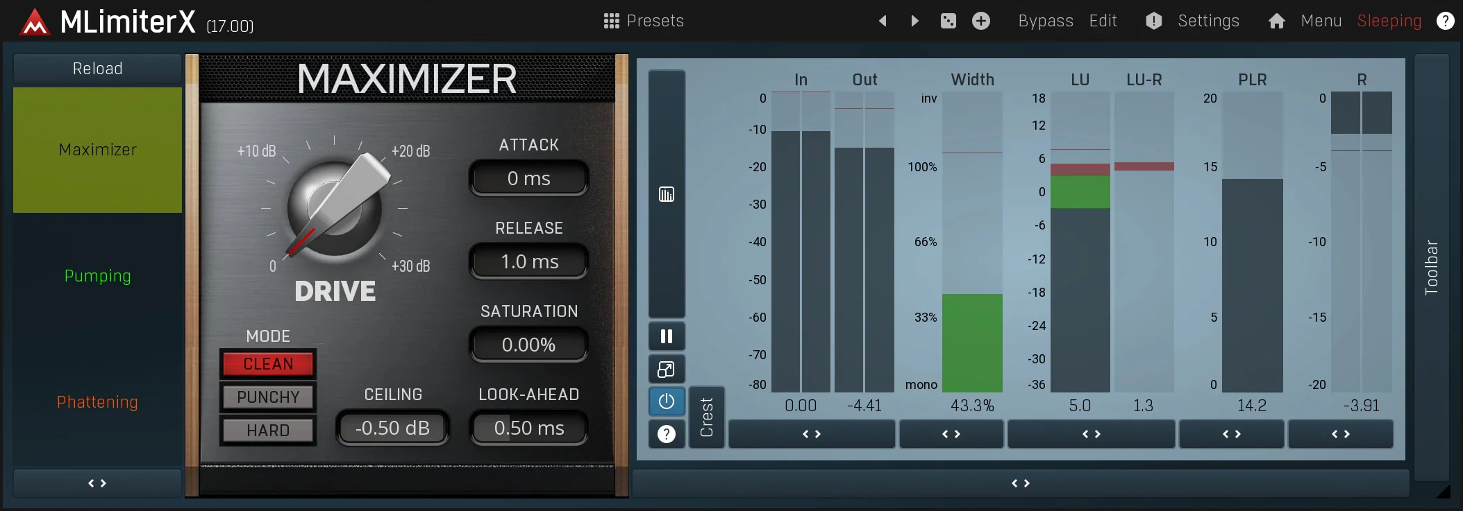 MELDA MLimiterX Limiter – Professional Audio Software & Plugin