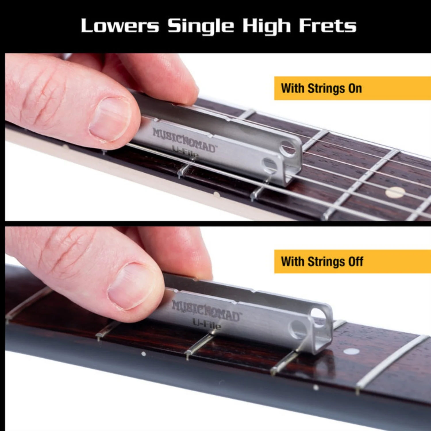 Music Nomad MN813 Diamond U-File for Leveling Single Guitar Fret Leveler - Pack of 3 - Image 3
