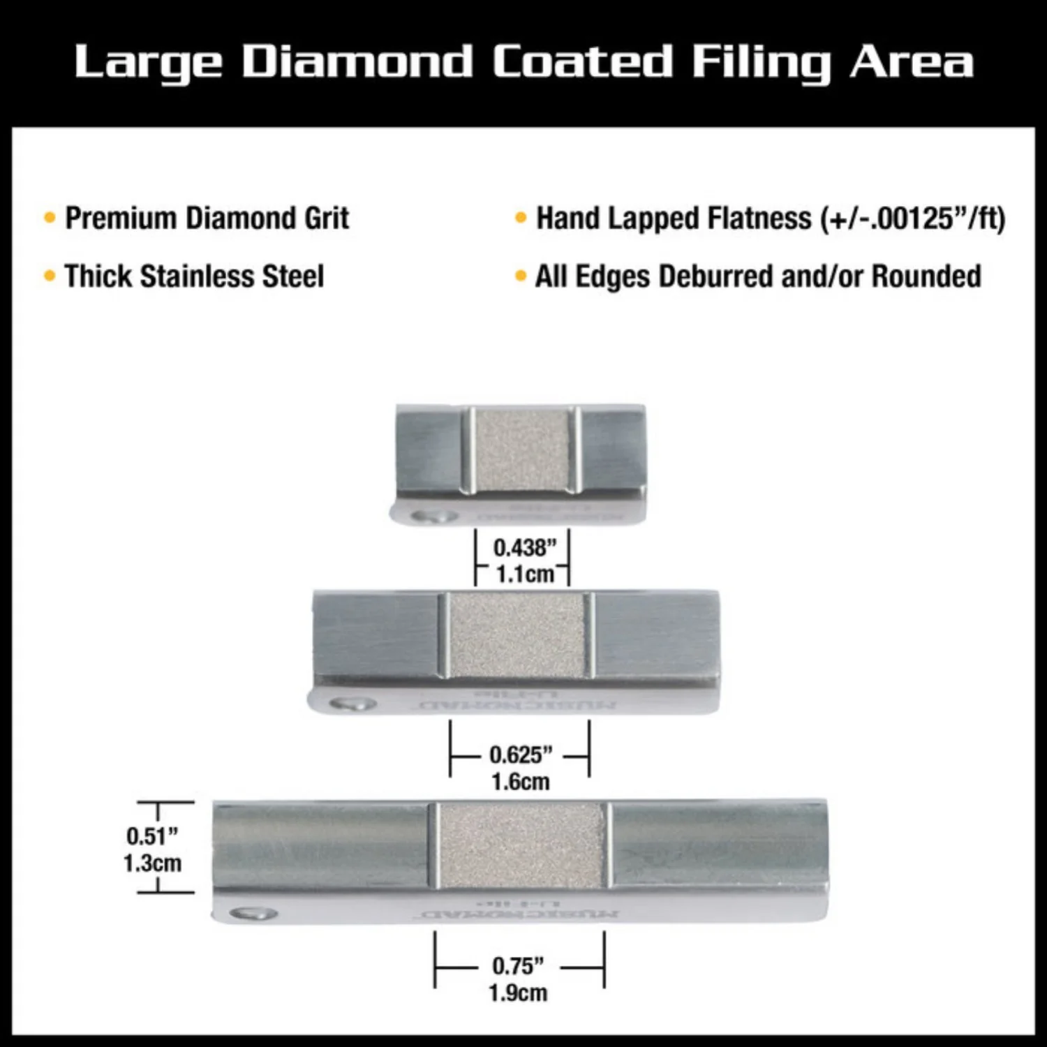 Music Nomad MN813 Diamond U-File for Leveling Single Guitar Fret Leveler - Pack of 3 - Image 5