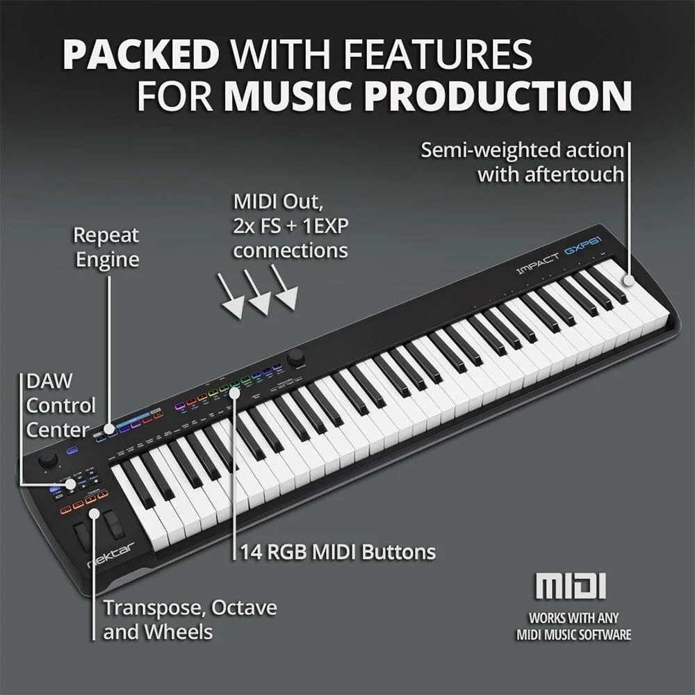 Nektar Impact GXP61 61-Key Midi Keyboard Controller - Image 3