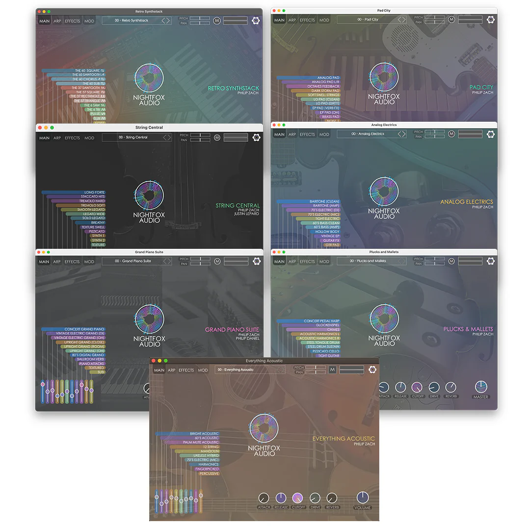 Nightfox Audio Complete Collection: Complete Instrument Bundle – Professional Audio Software & Plugin