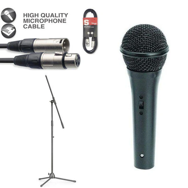 On-Stage Audio Spectrum AS400 Low-Z Dynamic Handheld Microphone Bundle