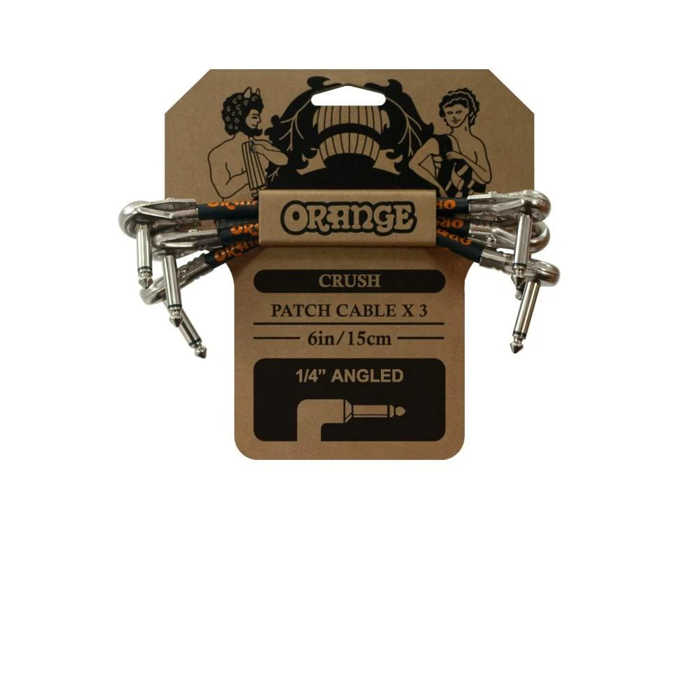 Orange CA Crush 6" Patch Cable - Pack 3