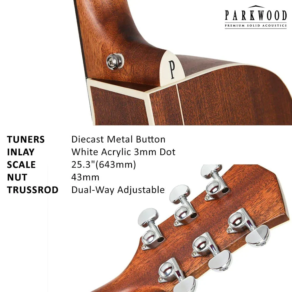 Parkwood S23 GT Modern Concert Acoustic Guitar with Gigbag - Image 5