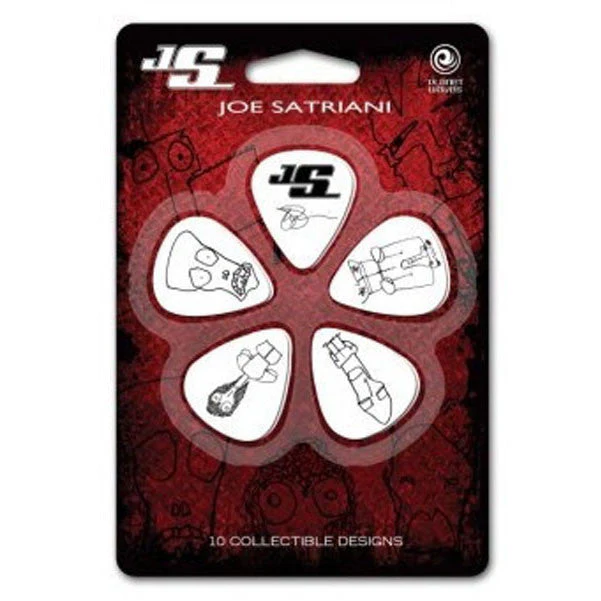 Planet Waves 1CWH2-10JS White Thin Joe Satriani Guitar Pick, 10-Pack