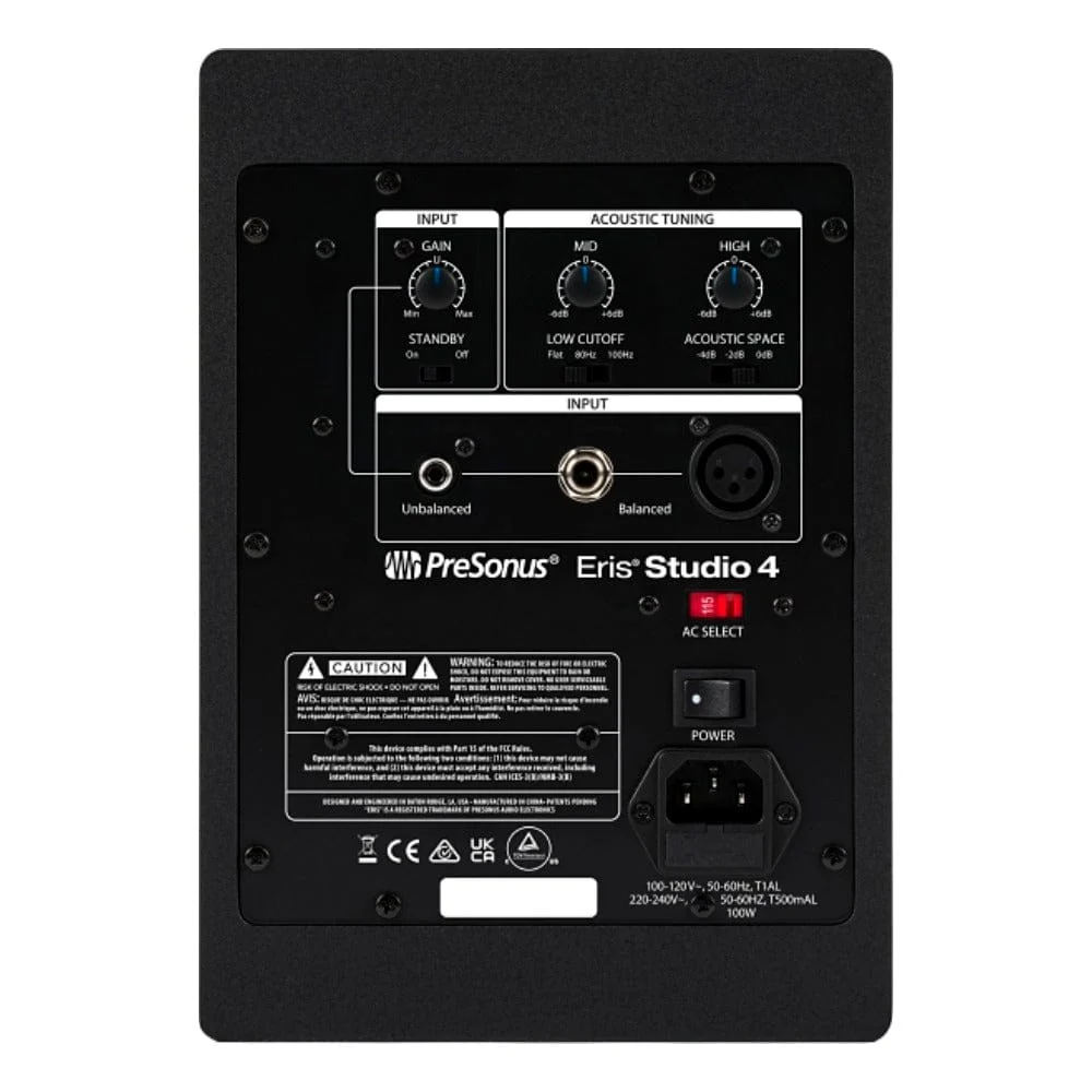 Presonus Eris Studio 4 4.5-inch 2-Way Active Studio Monitor Speaker with EBM Wave Guide - Single - Image 4