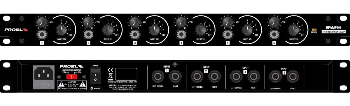 Proel HPAMP106 6-CH Headphone Amplifier