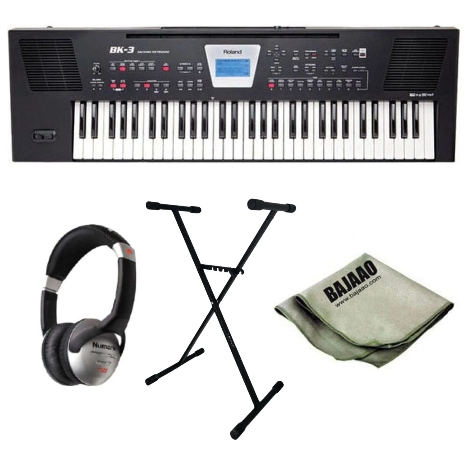 Roland BK-3 61-Key Backing Keyboard - Black Deluxe Bundle