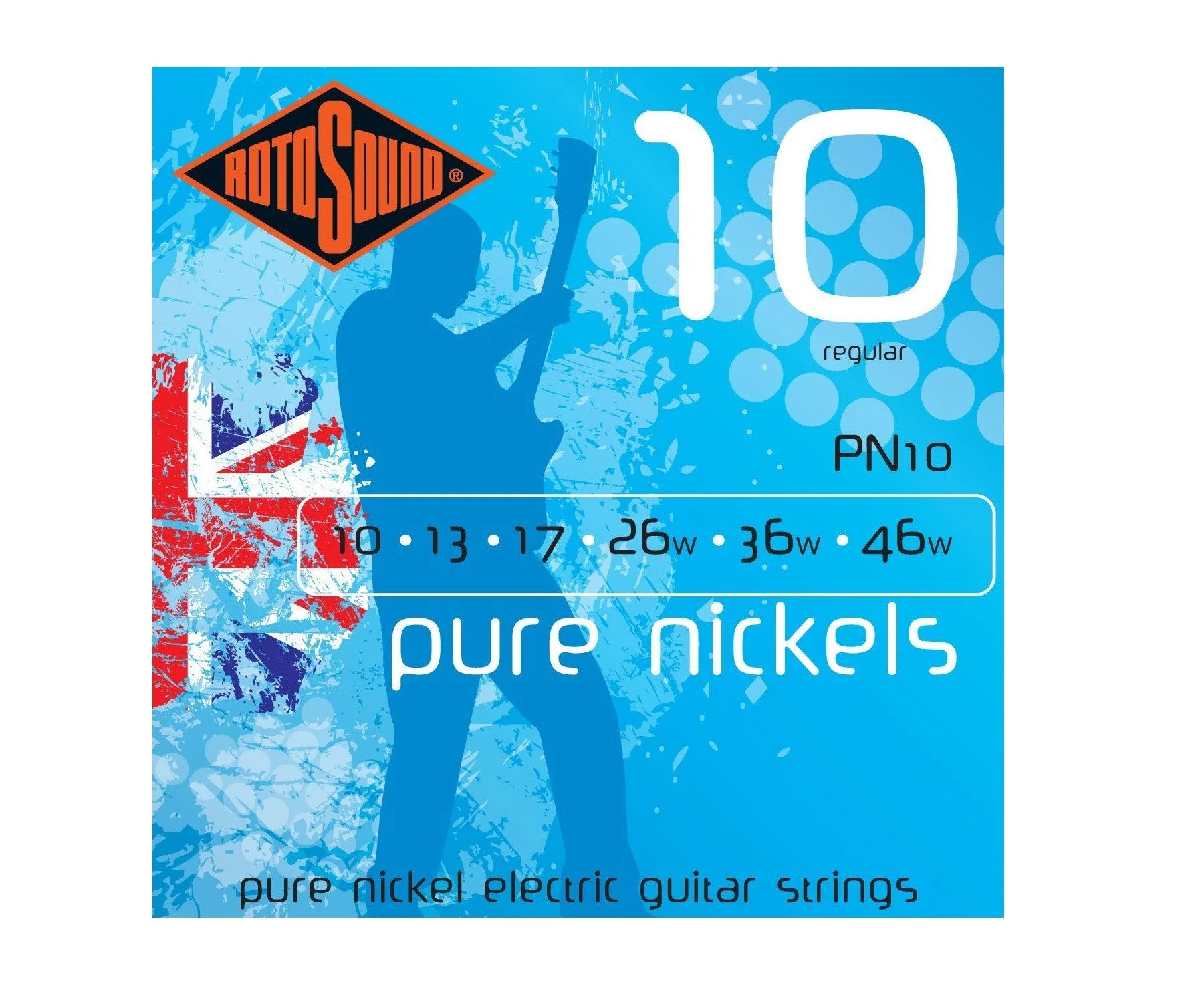 Rotosound PN10 Pure Nickel Electric Guitar Strings - 10-46