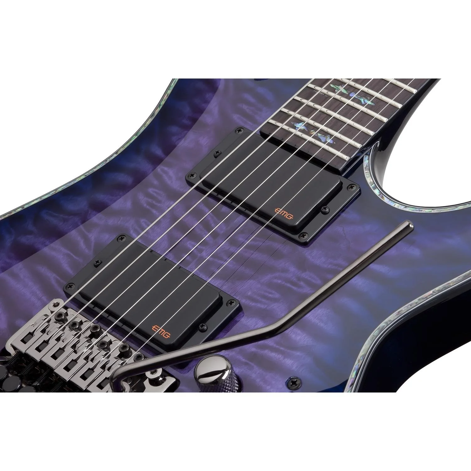 Schecter Hellraiser C-1 FR Electric Guitar - Trans Purple Burst - Image 7