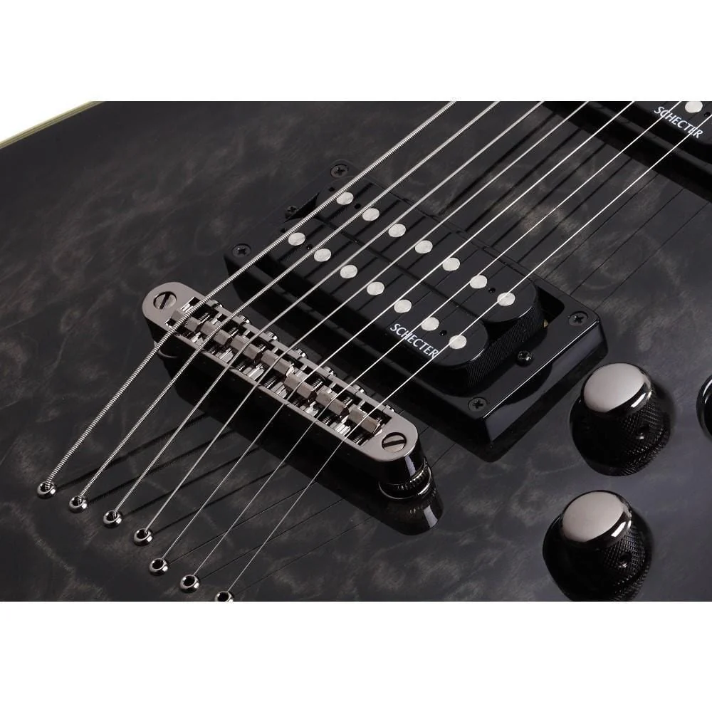 Schecter Omen Extreme 7 Electric Guitar - See Thru Black - Image 5