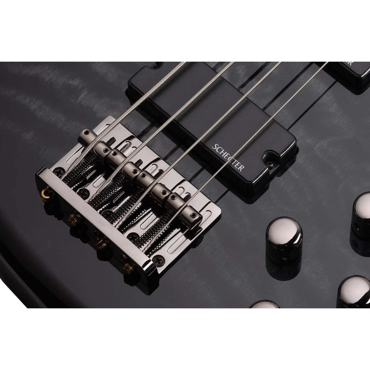 Schecter Stiletto Extreme-4 4-String Bass Guitar - See Thru Black - Image 5
