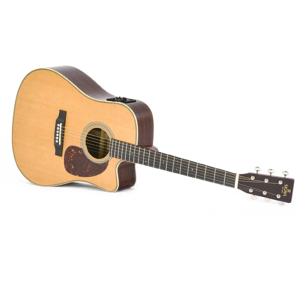 Sigma DTC-28HE 6 String Electro Acoustic Guitar with Case - Image 3