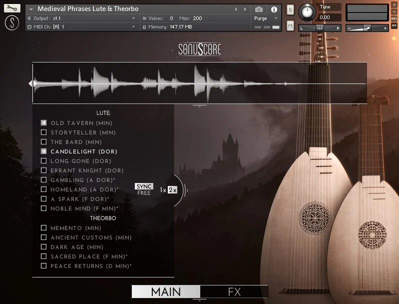 Sonuscore Lute & Therebo Medieval Phrases: Medieval Lute and Therebo Phrases – Professional Audio Software & Plugin