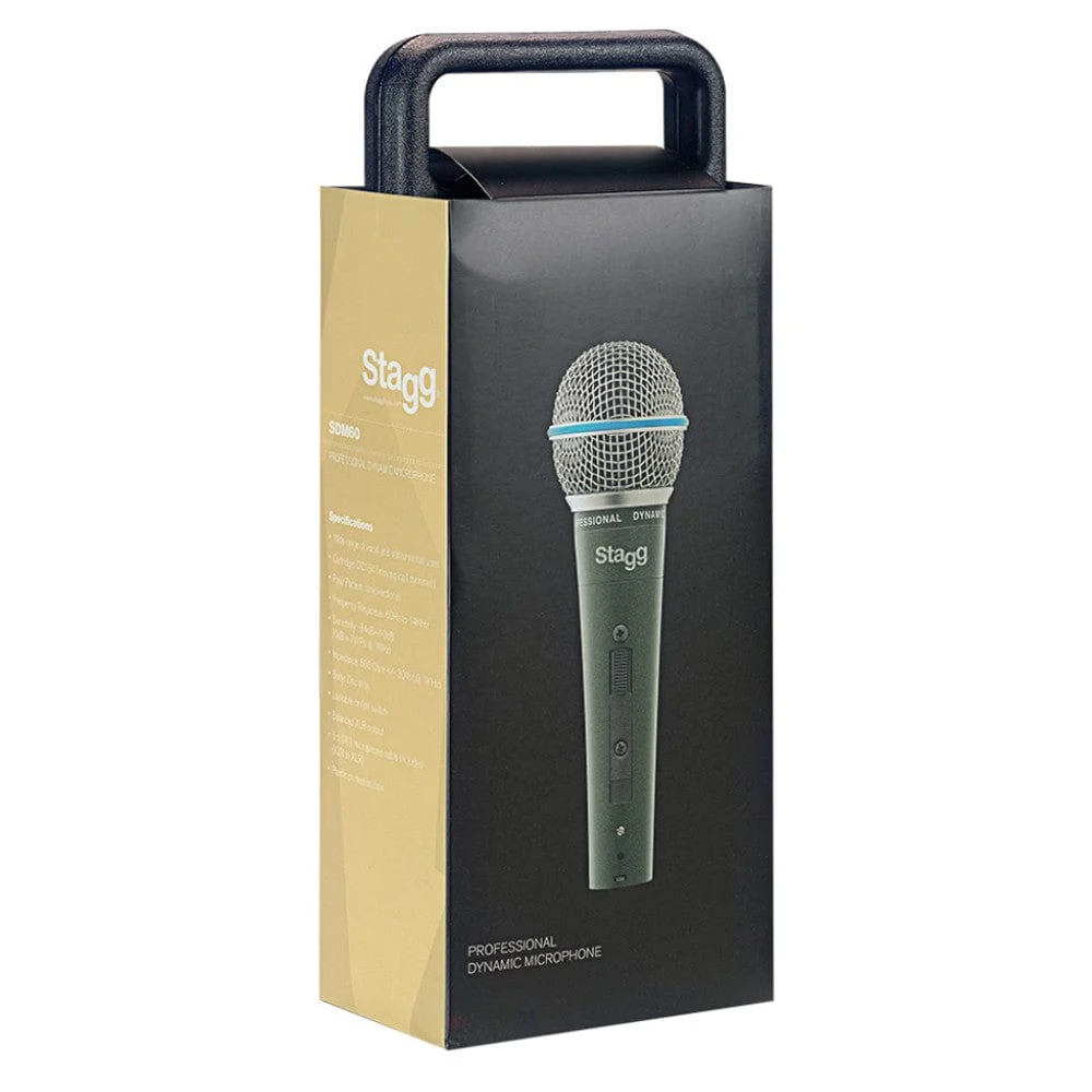 Stagg SDM60 Professional Cardioid Dynamic Microphone with Cartridge DC164 - Image 2