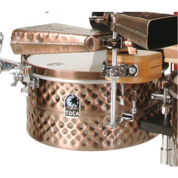 Toca TPT1415-BC Pro Line Timbale Set with Stand - Black Copper - Image 2