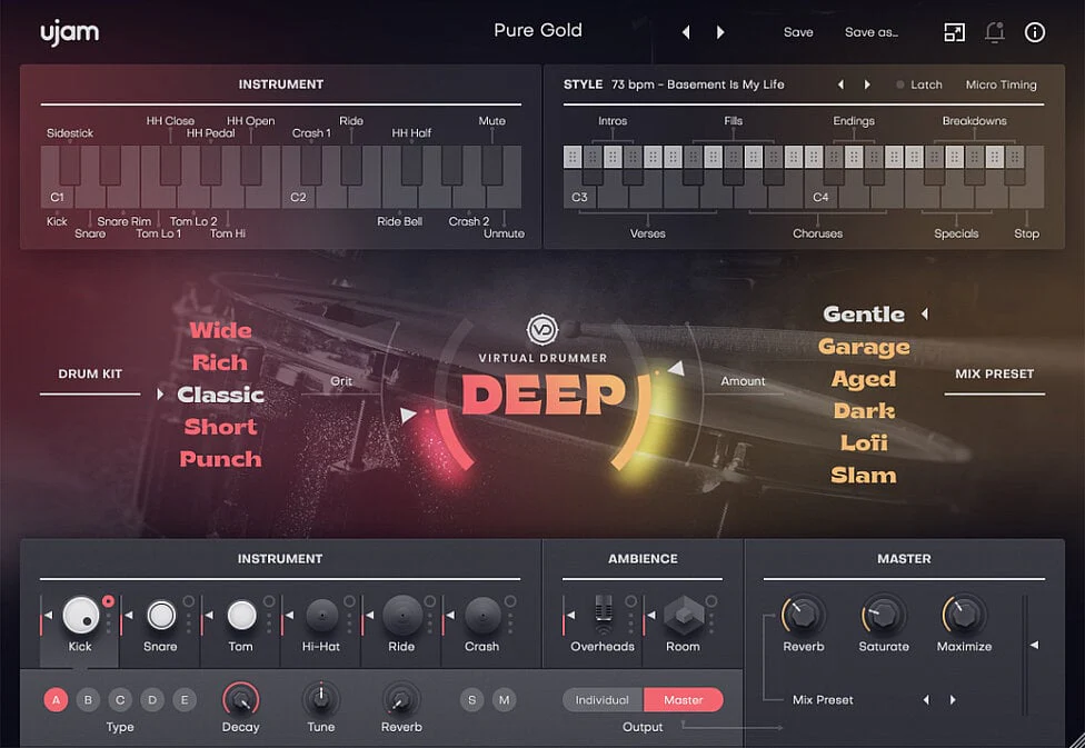 UJAM DEEP: Drum Machine – Professional Audio Software & Plugin