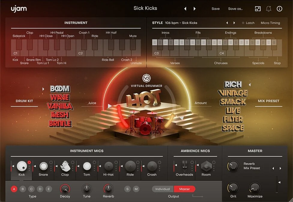 UJAM HOT: Drum Machine – Professional Audio Software & Plugin