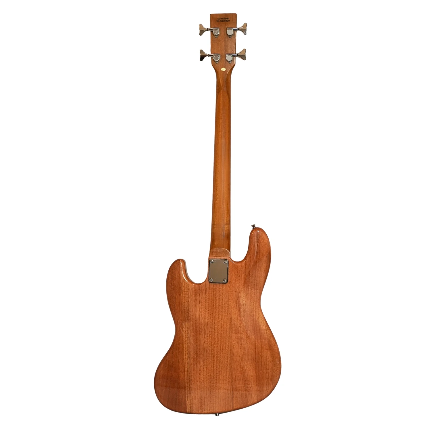 Vault Artisan JB 4-String Bass Guitar with Wilkinson Pickups – Roasted Maple Neck & Fingerboard, Fixed Bridge with Brass Saddle, Full Solid Mahogany Body, Natural Gloss Finish - Image 10