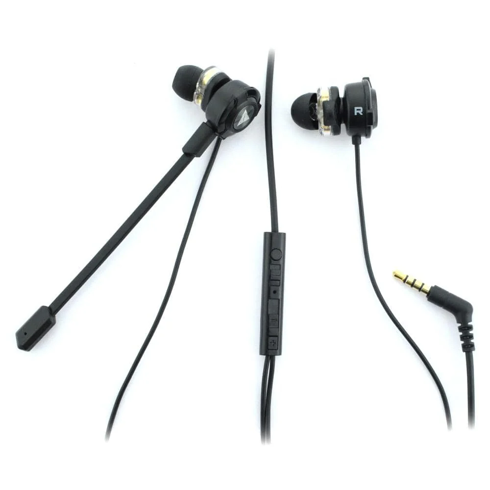 Vault Buds Duo Voice Dual Driver Earphones with Adjustable Boom & In-line Mic, Volume Control, Mute Switch & 3D Stereo Sound for iPhone, Android Phones, Tablets, PC, Laptop, PS4, PS5 & Xbox - Open Box