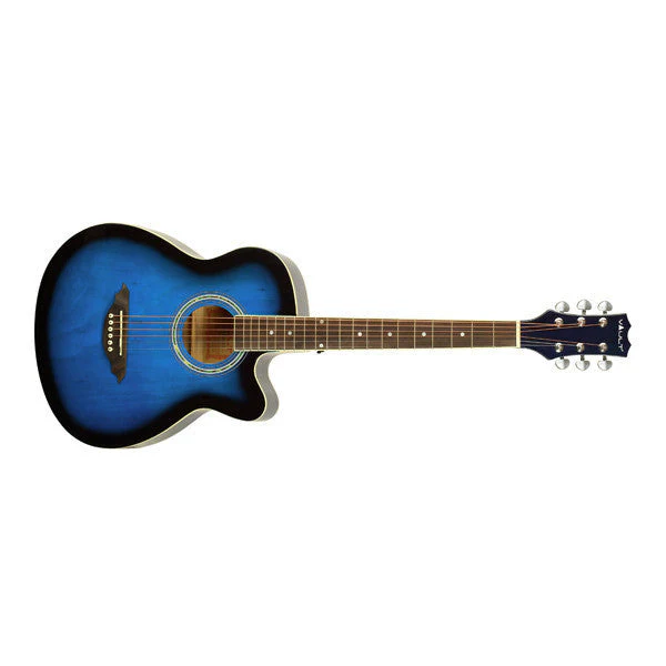 Vault EA10 40inch Medium Cutaway Acoustic Guitar- Blue Burst - Image 2