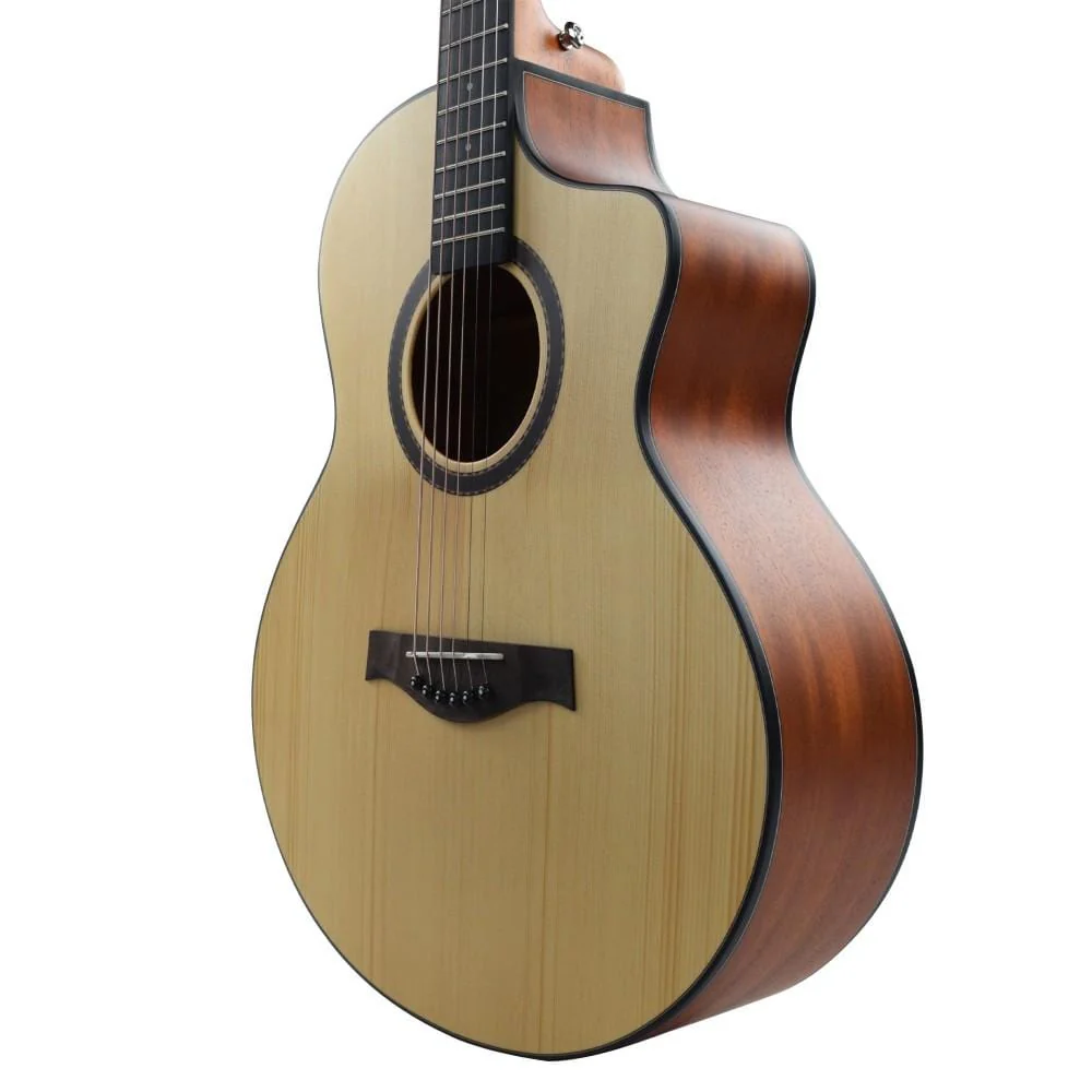 Vault EA40 41 inch Premium Solid Spruce-Top Cutaway Acoustic Guitar - Image 61