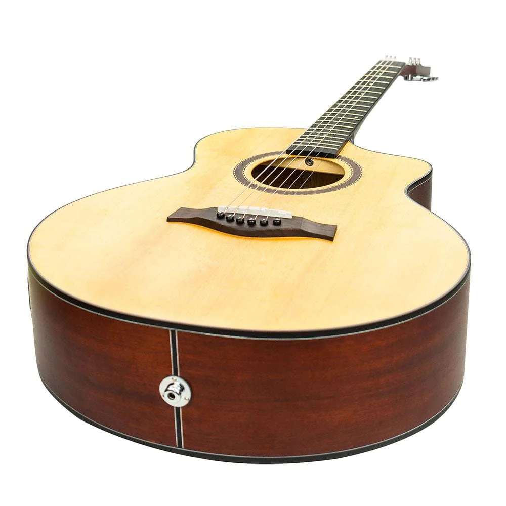 Vault EA40CE 41 inch Premium Solid Spruce-Top Cutaway Electro Acoustic Guitar with Bag, Strap, Picks, Tuner, Polishing Cloth & Ebook - Image 13