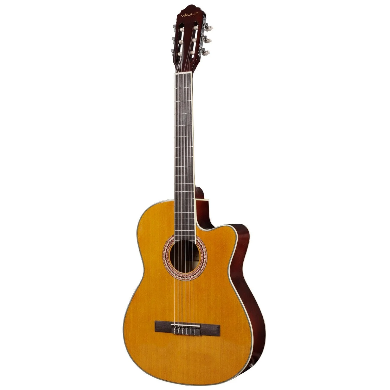 Vault EC3920CYW 39-inch Premium Cutaway Classical Guitar with EQ-7545R EQ/Pickup - Natural - Image 3