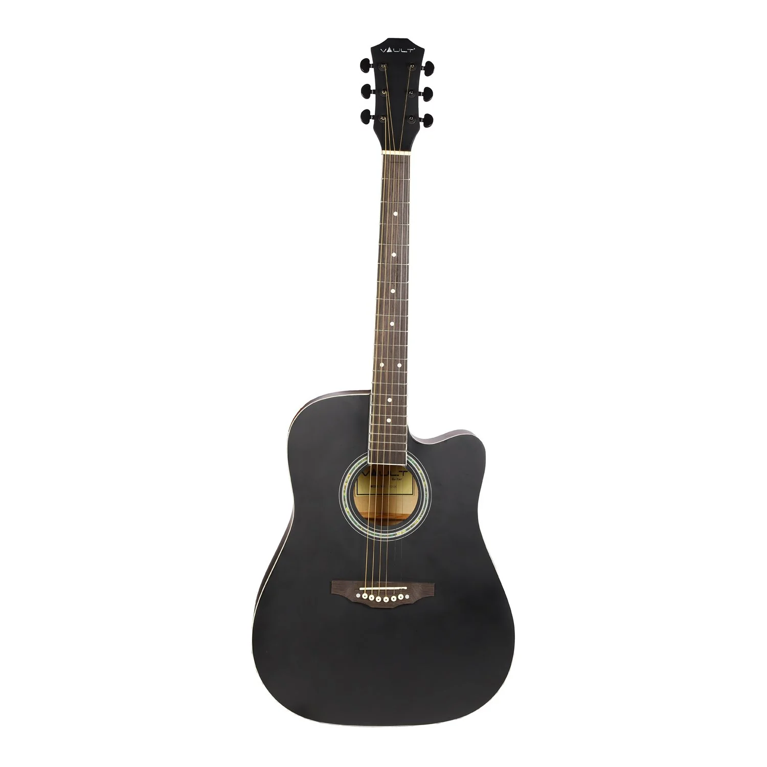 Vault ED-10C 41 inch Cutaway Acoustic Guitar with Bag, Strings, Straps, Picks, Stringwinder & Polishing Cloth - Image 18