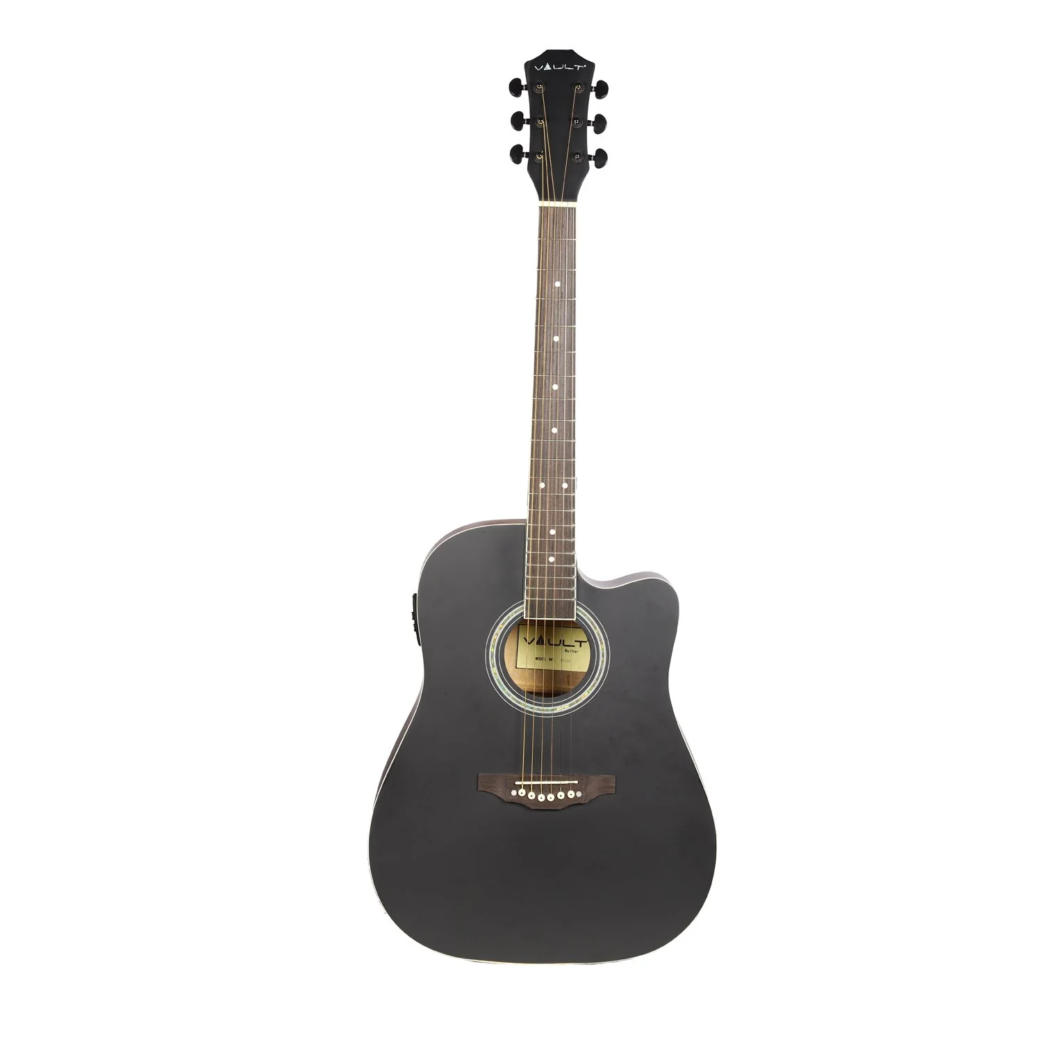 Vault ED-10CE 41 inch Cutaway Electro Acoustic Guitar with Bag, Strings, Straps, Picks, Stringwinder & Polishing Cloth - Image 7