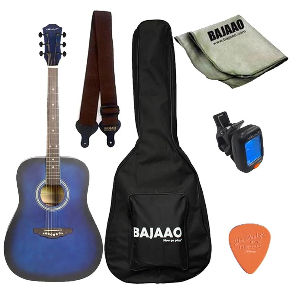 Vault ED-10D 41 inch Dreadnought Acoustic Guitar with Gig Bag, Picks, Strap, Tuner and Polishing Cloth - Image 2