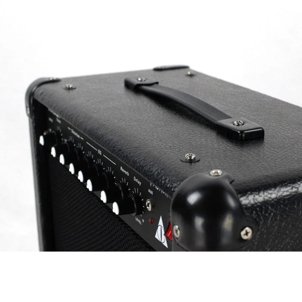 Vault Frenzy 20 Watt Combo Guitar Amplifier with Analog Distortion, Reverb & Delay All Playable Together with Instrument Cable, Polishing Cloth and E Book - Image 13