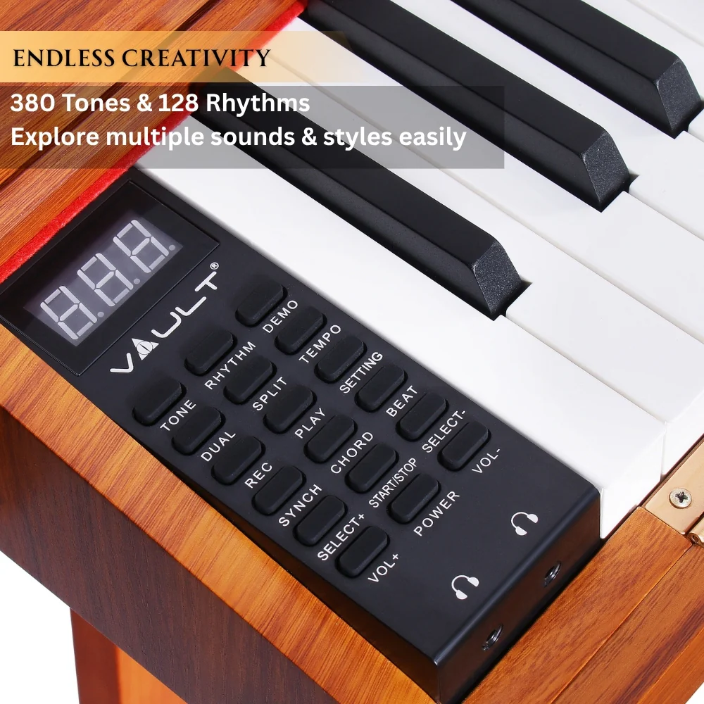 Vault Glide 88 Key Premium Digital Piano with Stand and Pedal - Image 5